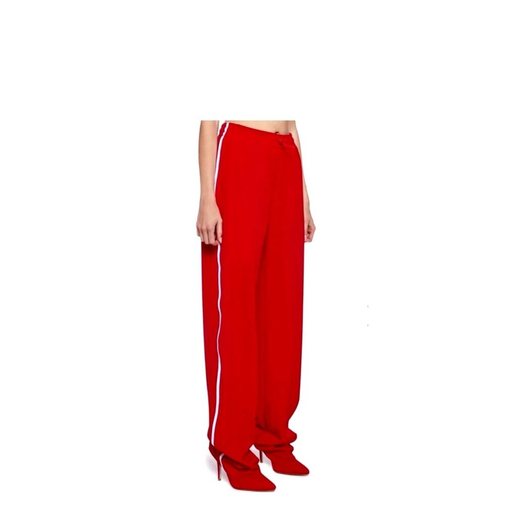 Azalea Wang Red Track Pant Stiletto Heel Boots Size 6 One Size Athleisure Chic